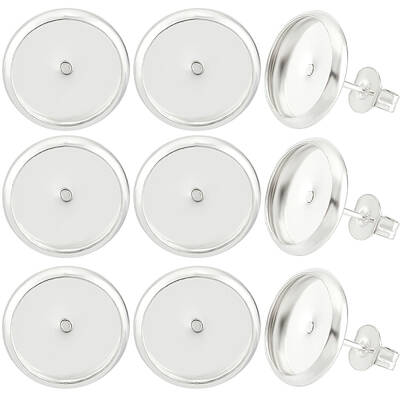20Pcs Brass Stud Earring Settings