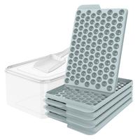 WIBIMEN Mini Ice Cube Trays | 104x4 PCS, Quick-Release | Includes Ice Bin & Scoop | Ideal for Drinks & Iced Coffee