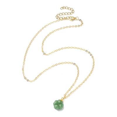 Clover Glass Pendant Necklace with Cable Chains