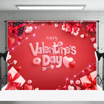 Romantic Gifts Hearts Red Valentines Day Backdrop - Aperturee