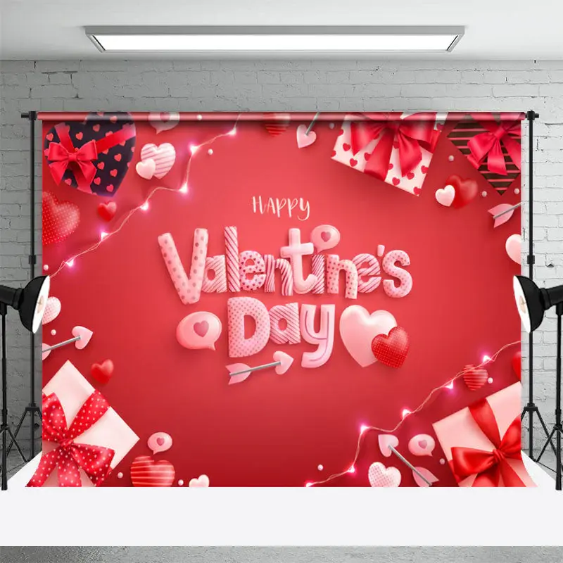 Romantic Gifts Hearts Red Valentines Day Backdrop - Aperturee
