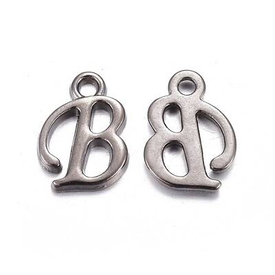 Gunmetal Plated Alloy Letter Pendants