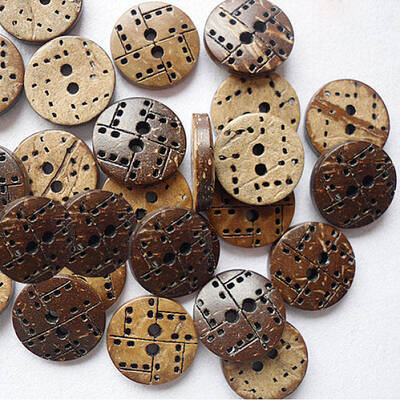 Round Carved 2-hole Basic Sewing Button