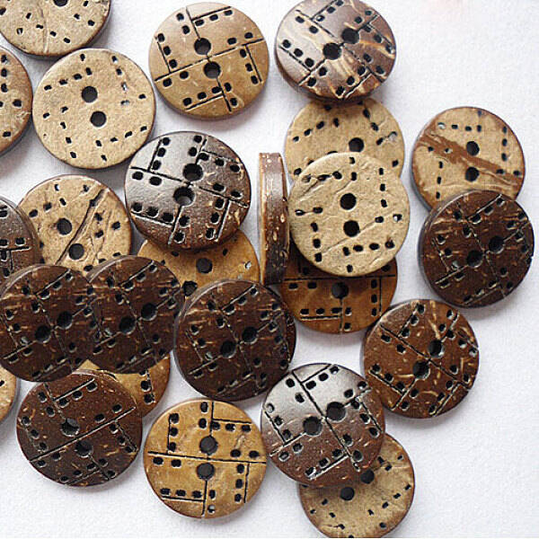 Round Carved 2-hole Basic Sewing Button