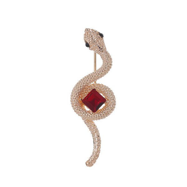 Light Gold Plated Alloy Glass Safety Pin Brooch