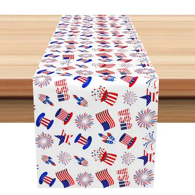 Ameican Flag Sparkle Independence Day Table Runner - Aperturee