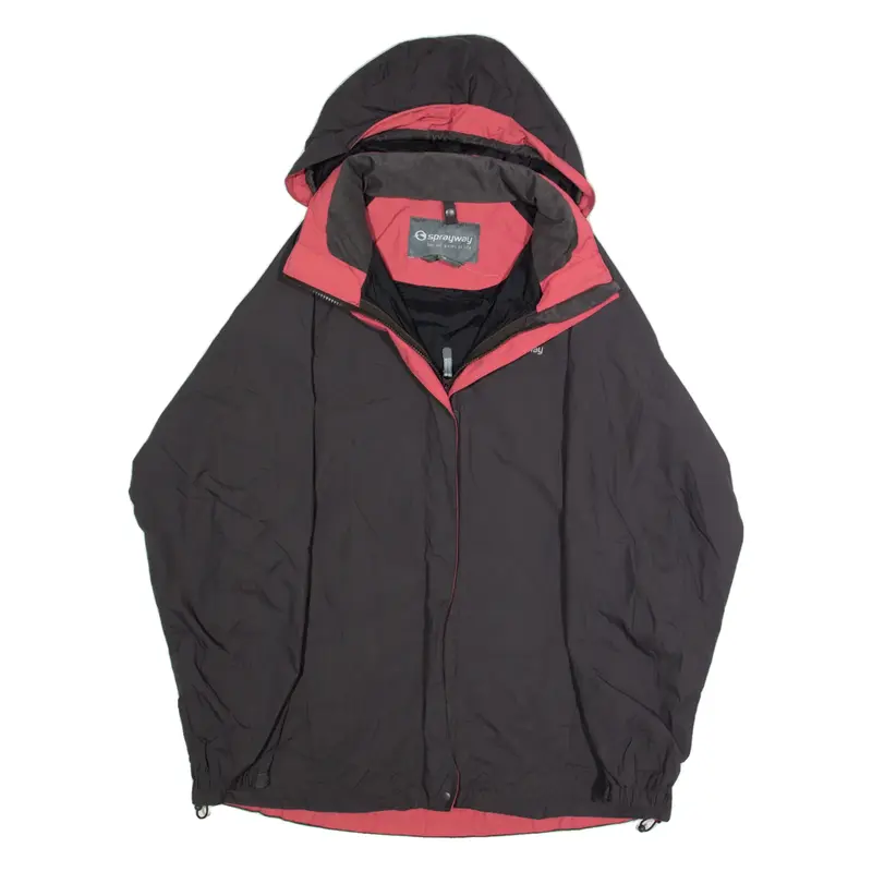 SPRAYWAY Mens Rain Jacket Grey Hooded L