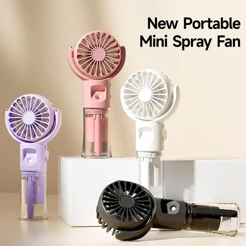 Portable Handheld Misting Fan, 1 Count USB Rechargeable Mini Fan Cooler, Multifunctional Adjustable Wind Speed Electric Fan...