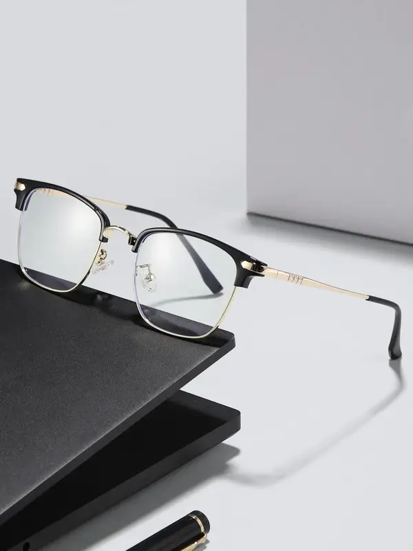 Unisex 2024 New Simple Style Square Frame Eyeglasses, Casual Trendy Minimalist Eyeglasses for Outdoor Activities for Men & Wo...