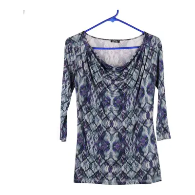Oltre Long Sleeve Top - Small Blue Polyester Blend