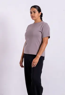 Organic Cotton Relaxed Fit T-Shirt, Mushroom | Size: XS