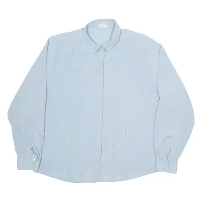 SOMMERMAN Womens Shirt Blue Geometric Long Sleeve M