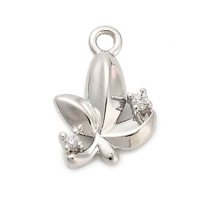 Brass Micro Pave Cubic Zirconia Charms
