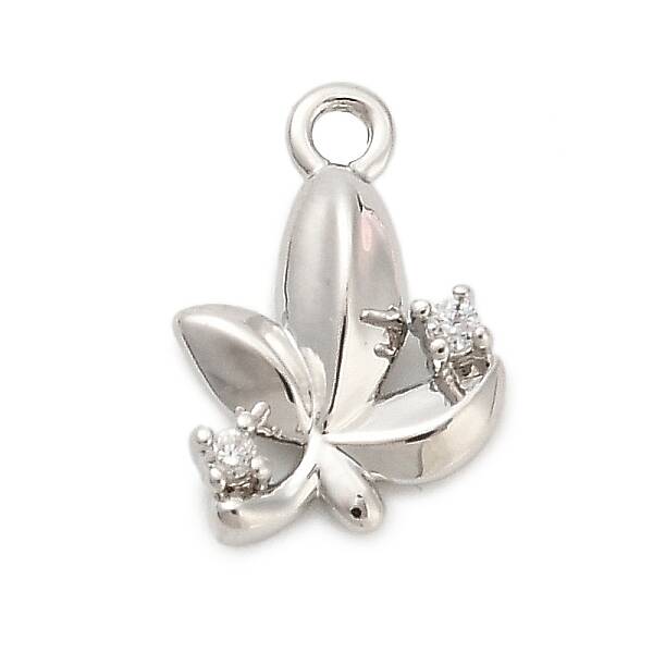 Brass Micro Pave Cubic Zirconia Charms