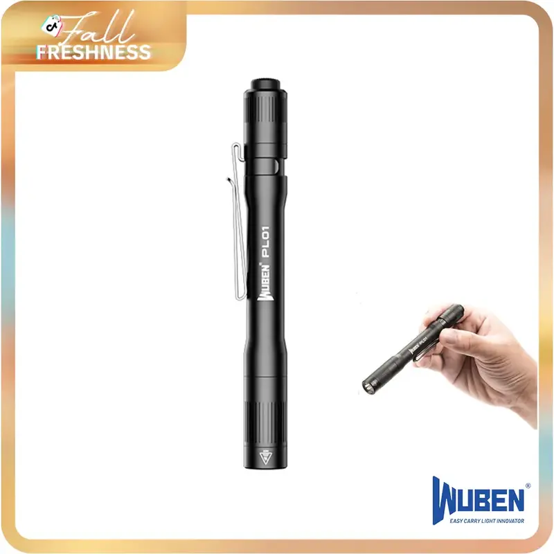WUBEN PL01 LED Pen Light, 1–650 Lumens, CRI90+ Natural White, USB-C Rechargeable & Compatible with 2 AAA Batteries, Clip-On...