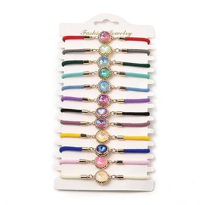 12Pcs 12 Colors Polyester Bracelets