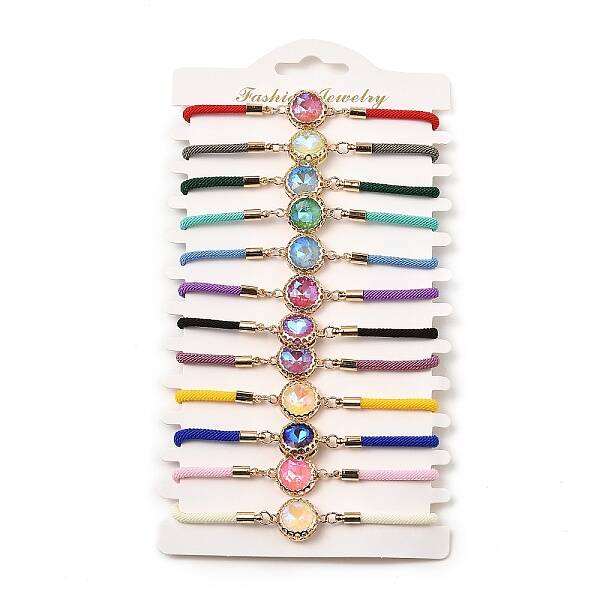 12Pcs 12 Colors Polyester Bracelets