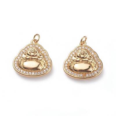 Brass Micro Pave Cubic Zirconia Pendants