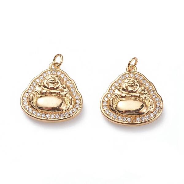 Brass Micro Pave Cubic Zirconia Pendants