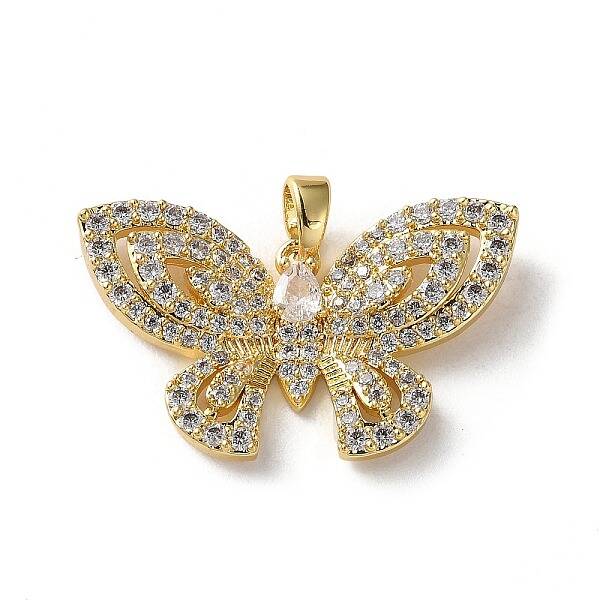 Brass Micro Pave Cubic Zirconia Pendants
