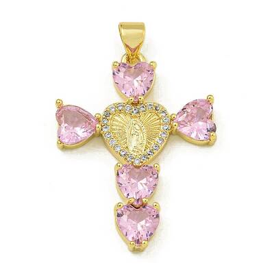Rack Plating Brass Pave Cubic Zirconia Pendants