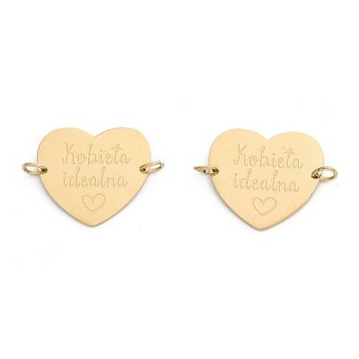 304 Stainless Steel Heart Connector Charms