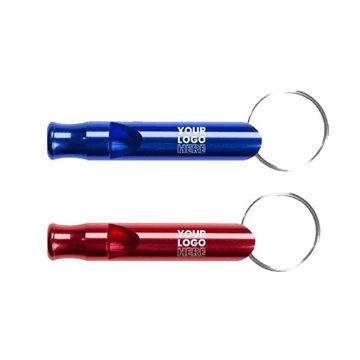 250 Custom Aluminum Metal Whistle Key Chain - Laser Engraved