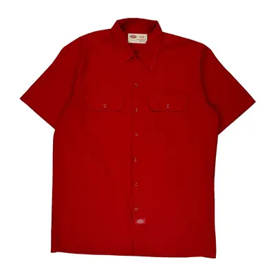 Dickies Shirt - Large Red Polyester Blend