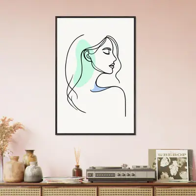 Elegance in Line - Minimalist Female Profile Art