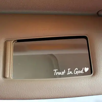 Letter & Heart Pattern Car Rearview Mirror Sticker, 2 Counts Self-adhesive Car Mirror Decal, Car Exterior Decoration Accessor...