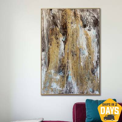 Large Original Acrylic Paintings On Canvas Original Rich Textured Art Contemporary Textured Painting | GOLDEN WATERFALL 44&qu...