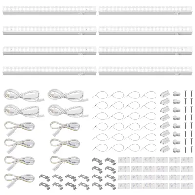 Barrina T5 Grow Lights, 1FT, 5000K White Full Spectrum Led Grow Light, Plug and Play, 8 Packs