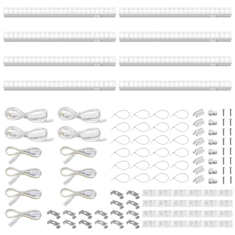 Barrina T5 Grow Lights, 1FT, 5000K White Full Spectrum Led Grow Light, Plug and Play, 8 Packs