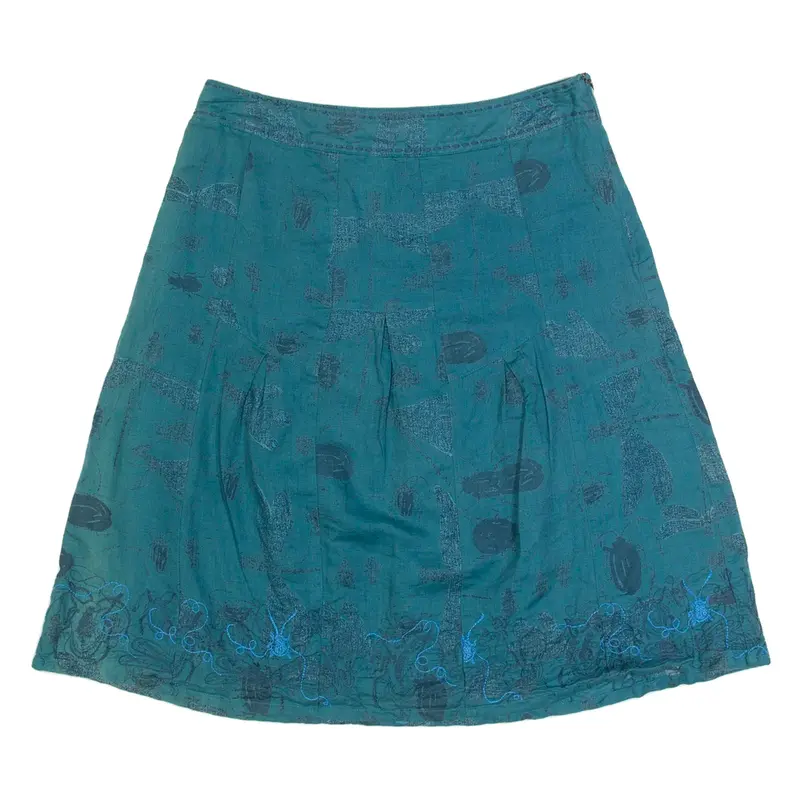 WHITE STUFF Womens Pleated Skirt Blue Knee Length UK 8