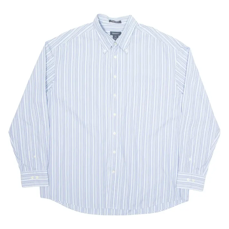 GANT Mens Shirt Blue Pinstripe Long Sleeve 2XL