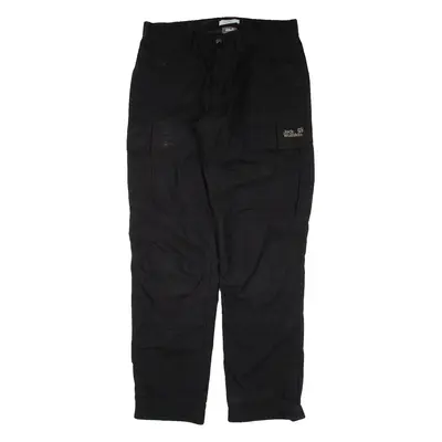 JACK WOLFSKIN Mens Trousers Black Relaxed Tapered W33 L34