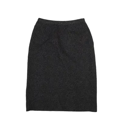 IERANY Paris Sparkle Knee Length Pencil Skirt Black 90s Womens S