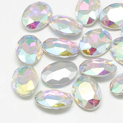 Pointed Back Glass Rhinestone Cabochons