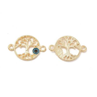 Alloy Connector Charms with Steel Blue Enamel
