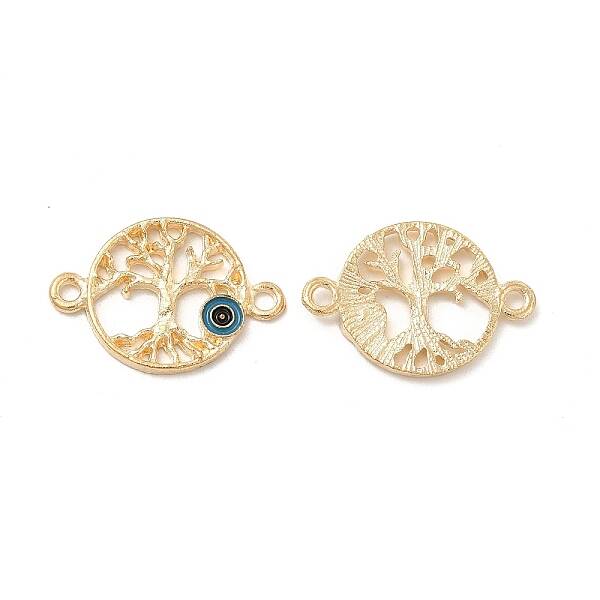 Alloy Connector Charms with Steel Blue Enamel