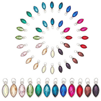 2 Sets Alloy Glass Pendants