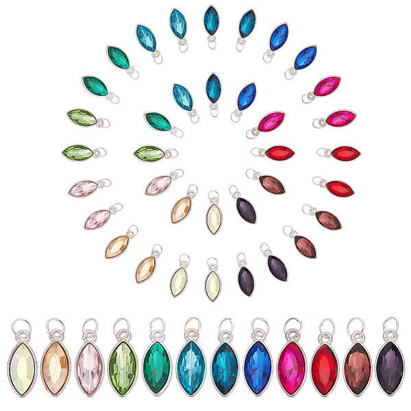 2 Sets Alloy Glass Pendants