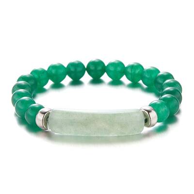Natural Green Aventurine Beaded Stretch Bracelets