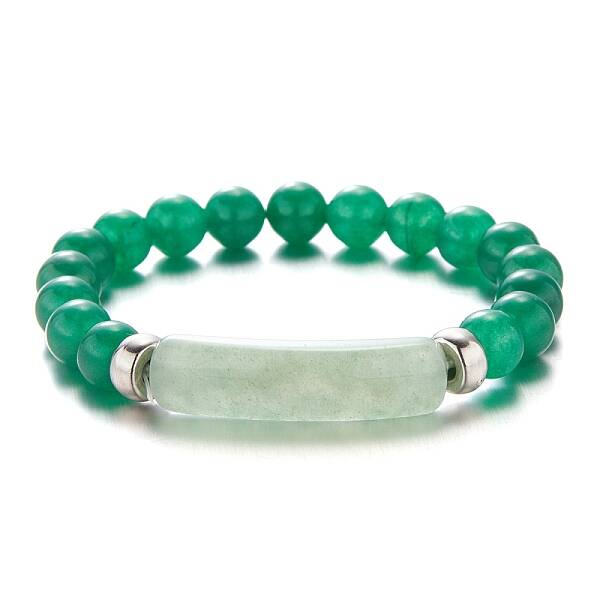 Natural Green Aventurine Beaded Stretch Bracelets