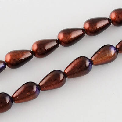 Teardrop Spray Painted Glass Beads Strands