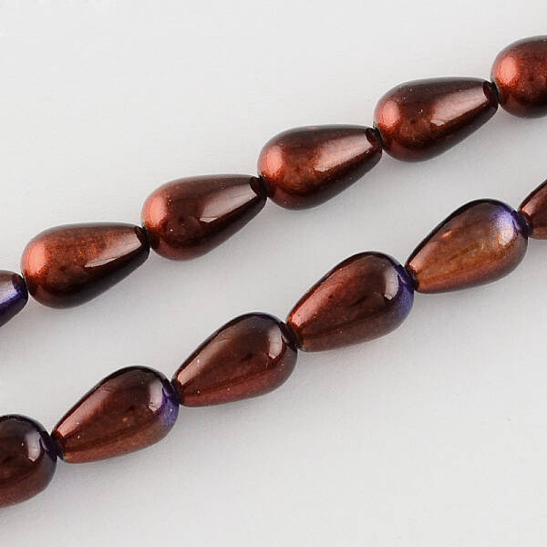 Teardrop Spray Painted Glass Beads Strands