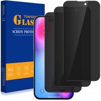 3-Pack For iPhone 16 15 14 13 12 11 Pro Max X XR 8 7 6 Privacy AntiSpy Tempered Glass Screen Protector, 9H Hardness, Bubble F...