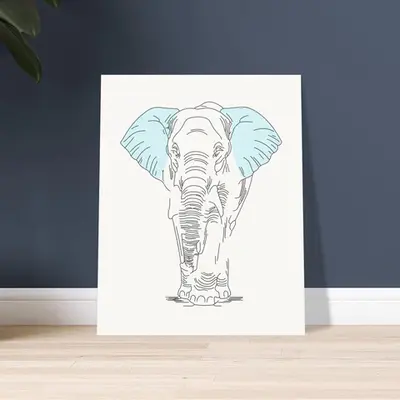 Gentle Giant - Minimalist Elephant Art