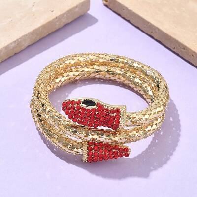 Snake Alloy Rhinestone Bangles for Women