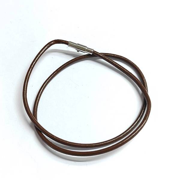 Leather Cords Double Loops Wrap Bracelet with Stainless Steel Clasps
